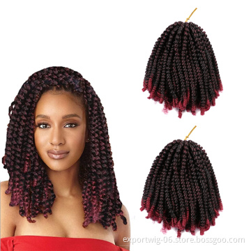 8 Inch 110g Crochet Braid Passion Twist Hair Synthetic Curly Spring Twist Crochet Braid Hair Extension for Black Women